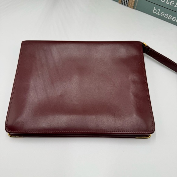 Cartier Must de Cartier Vintage Burgundy Leather Clutch Wristlet - Picture 3 of 9